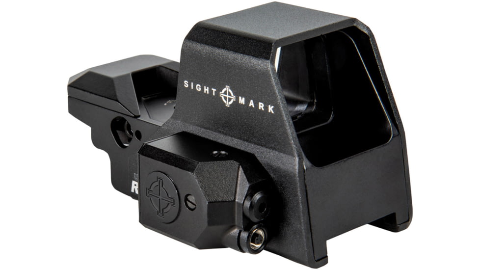 SightMark Ultra Shot R-Spec 1x 33x24 mm Reflex Red Dot Sight, 5 MOA dot, 3 MOA dot with 50 MOA circle, 3 MOA dot with 50 MOA crossshair, 3 MOA dot with 30 MOA circle/crosshair (subtensions total 50 MOA), Black, SM26031