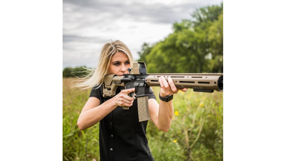 SightMark Ultra Shot R-Spec 1x 33x24 mm Reflex Red Dot Sight, 5 MOA dot, 3 MOA dot with 50 MOA circle, 3 MOA dot with 50 MOA crossshair, 3 MOA dot with 30 MOA circle/crosshair (subtensions total 50 MOA), Dark Earth, SM26031DE