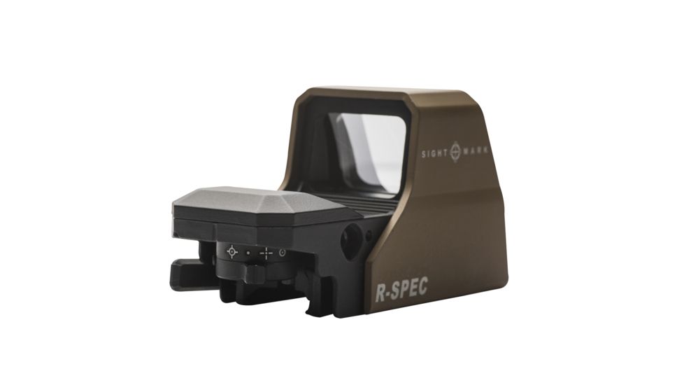 SightMark Ultra Shot R-Spec 1x 33x24 mm Reflex Red Dot Sight, 5 MOA dot, 3 MOA dot with 50 MOA circle, 3 MOA dot with 50 MOA crossshair, 3 MOA dot with 30 MOA circle/crosshair (subtensions total 50 MOA), Dark Earth, SM26031DE