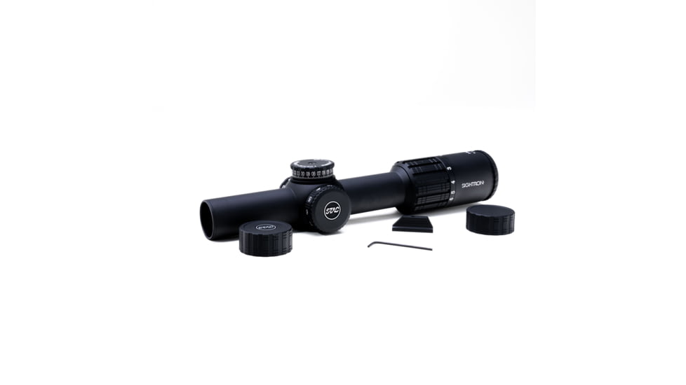 Sightron S-TAC 1-6X 24mm Rifle Scope, 30mm Tube, Second Focal Plane, IR AR1 Reticle, Matte Black, 26022