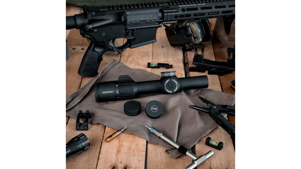 Sightron S-TAC 1-6X 24mm Rifle Scope, 30mm Tube, Second Focal Plane, IR AR1 Reticle, Matte Black, 26022