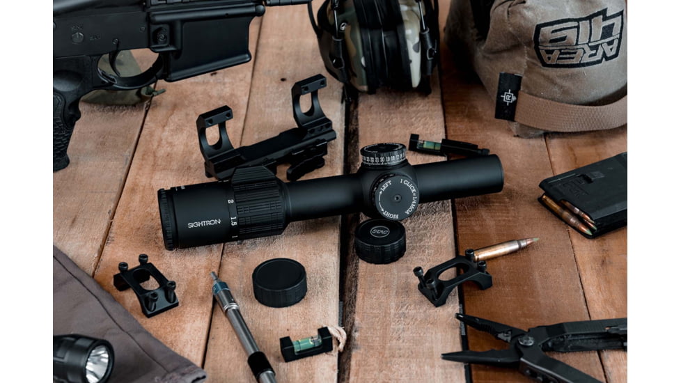 Sightron S-TAC 1-6X 24mm Rifle Scope, 30mm Tube, Second Focal Plane, IR AR1 Reticle, Matte Black, 26022