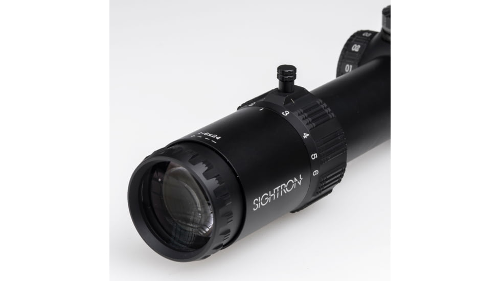 Sightron S6 Rifle Scope, 1-6x24mm, 30mm Tube, First Focal Plane, LRT IR Reticle, Matte Black, Small, 66001