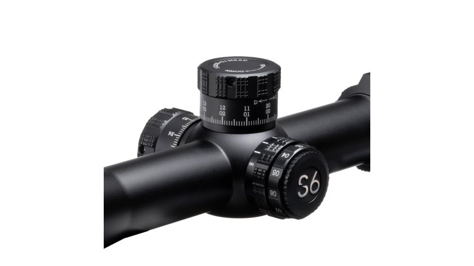Sightron S6 Rifle Scope, 5-30x56mm, 34mm Tube, Second Focal Plane, MOA-7 IR Reticle, Satin Black, Small, 66002