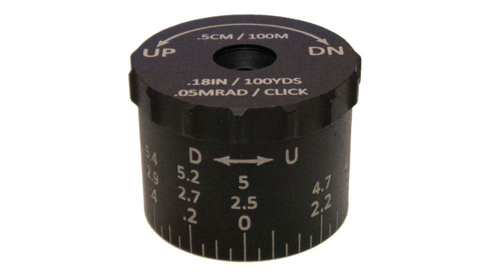 Sightron SIII10 50x60mm Tactical Elevation Knob, 0.05 MRAD, 7 MRAD, Black, MRAD, 74005