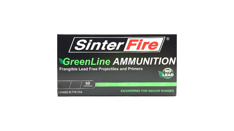 SinterFire GreenLine 380 Auto 75 Grain Frangible Brass Cased Pistol Ammo, 50 Rounds, SF38075GL