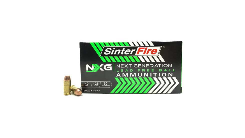 SinterFire Next Generation 10mm Auto 125grain Lead-Free Ball Brass Cased Pistol Ammo, 50 Rounds, SF10125NXG(50)