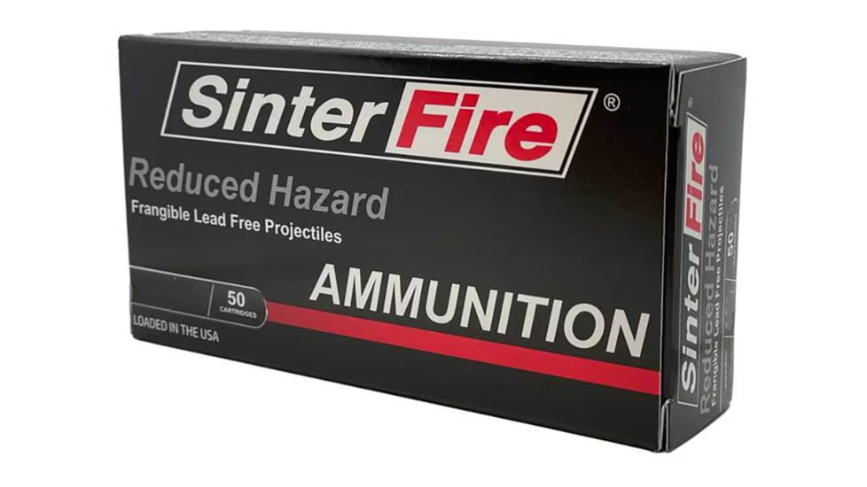 SinterFire Reduced Hazard .40 S&amp;W 125 Grain Frangible Brass Cased Pistol Ammo, 50 Rounds, SF40125RHA