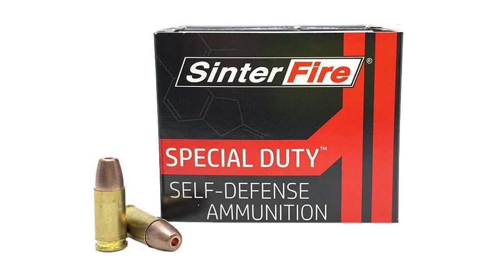 SinterFire Special Duty Self-Defense .45 ACP 155 Hollow Point Frangible Grain Brass Cased Pistol Ammo, 20 Rounds, SF45155SD(200)