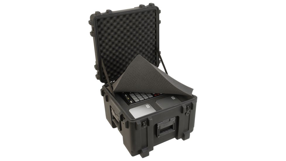 SKB Cases Cases Roto Mil-Std Water Proof Case 14 Deep with pull handle and wheels 24x23.5x17.5, Cubed Foam, 3R1919-14B-CW