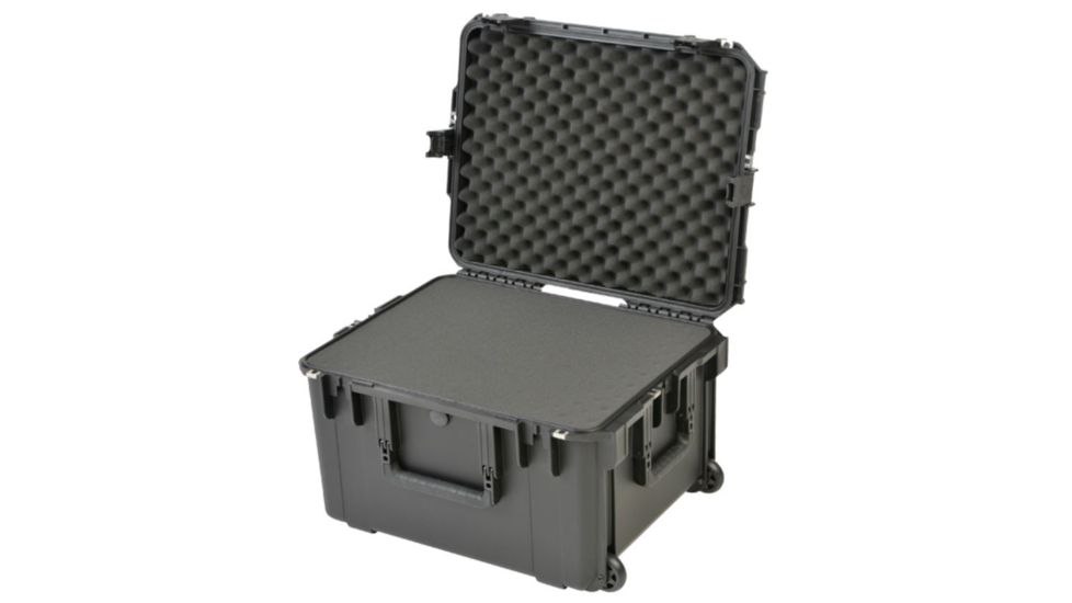 SKB Cases Injection Molded 22inx17inx12.70in Case w/Cube Foam, Wheels, Black, 3I-2217-12BC