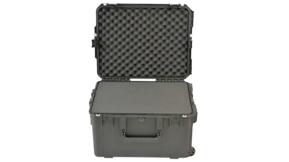 SKB Cases Injection Molded 22inx17inx12.70in Case w/Cube Foam, Wheels, Black, 3I-2217-12BC