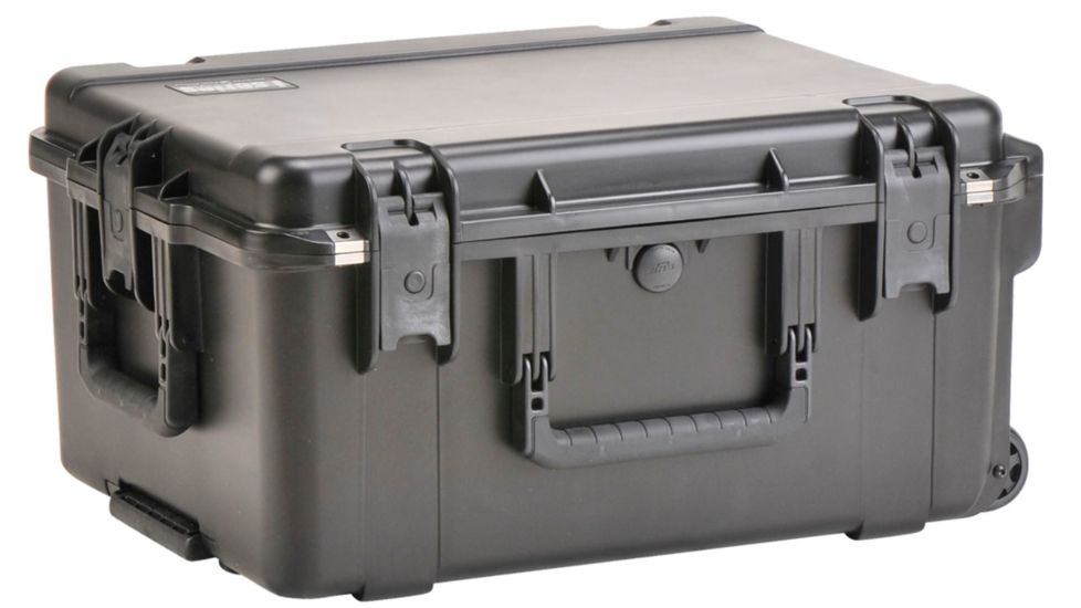 SKB Cases Injection Molded 22inx17inx12.70in Case w/Cube Foam, Wheels, Black, 3I-2217-12BC