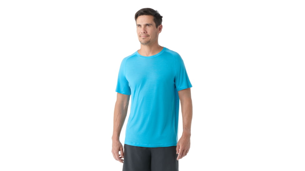 Smartwool Active Ultralite Short Sleeve - Mens, Pool Blue, Large, SW016544N18100L000