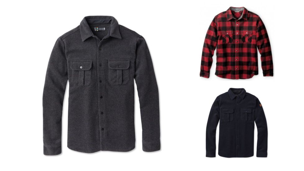 Smartwool Anchor Line Shirt Jacket - Mens, Charcoal Heather, Crimson, Deep Navy Heather