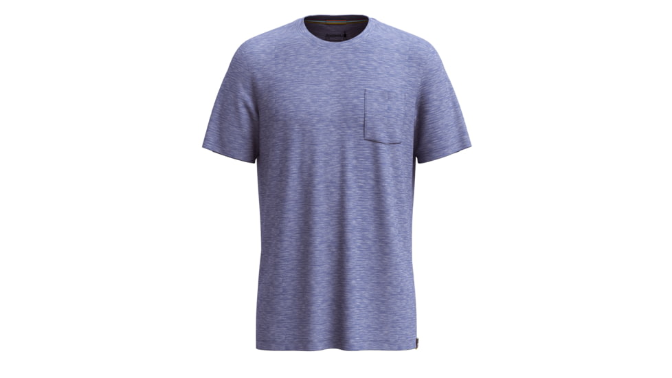 Smartwool Merino Hemp Blend Short Sleeve Pocket Tee - Mens, Nightfall Blue Heather, Small, SW017026P44100S000