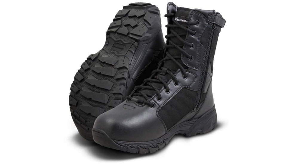 Smith &amp; Wesson Breach 2.0 8in Side Zip Tactical Boot - Mens, Black, 810201-14.0-R