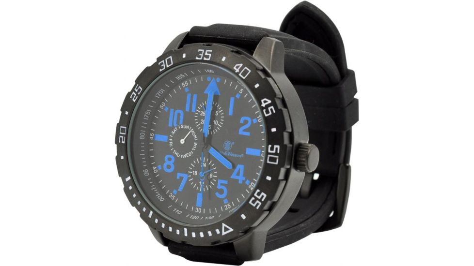 Smith &amp; Wesson Calibrator Watch, Blue/Black SWW-877-BL