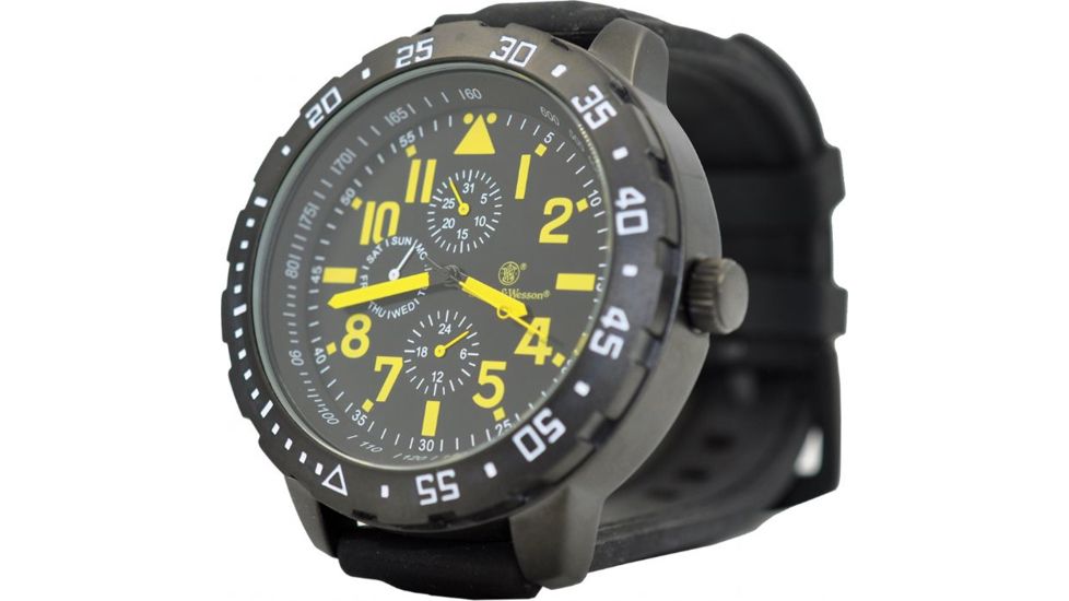 Smith &amp; Wesson Calibrator Watch, Yellow/Black SWW-877-YW
