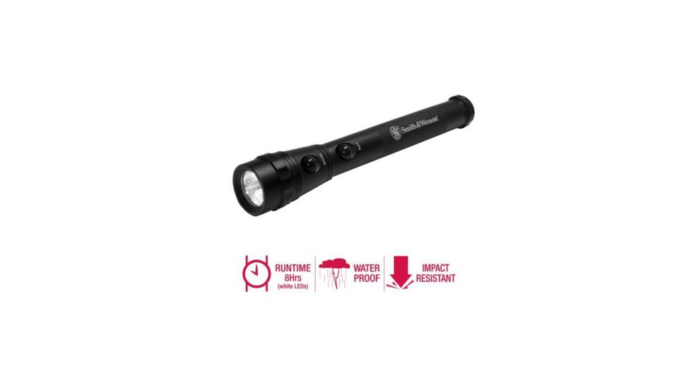 Smith &amp; Wesson Powertech Galaxy 6 Flashlight, Black body, 3 White LED, 3 Red LED 110242