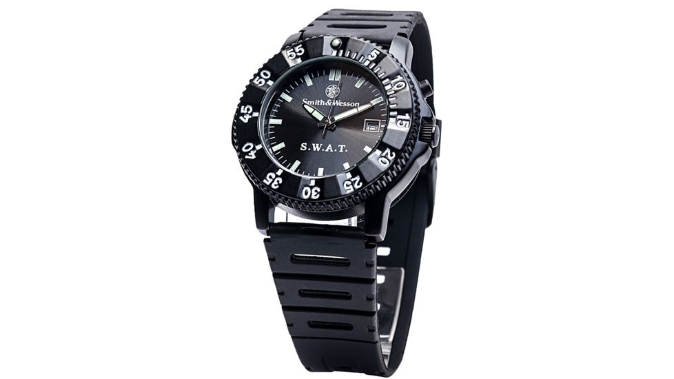 Smith &amp; Wesson S.W.A.T. Watch - Back Glow, Rubber Band SWW-45 SWW-45