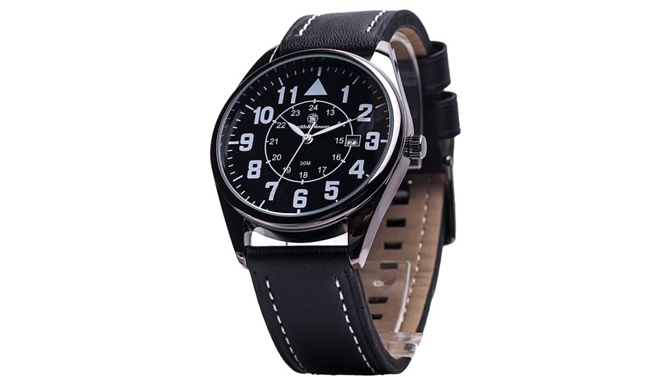 Smith &amp; Wesson The Civilian Watch - Leather Strap, Round Dial SWW-6063 SWW-6063