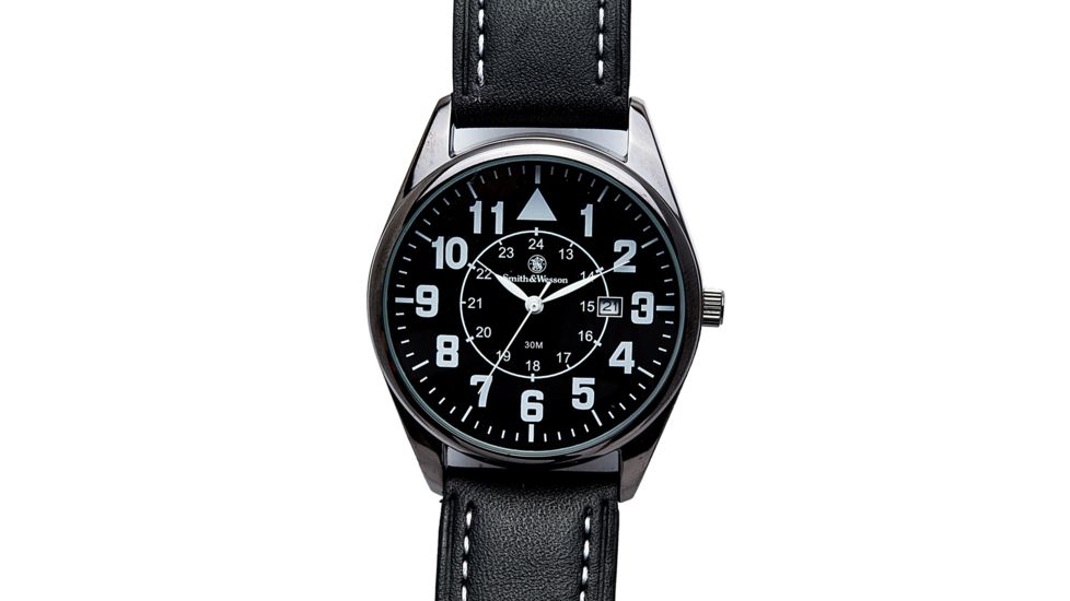 Smith &amp; Wesson The Civilian Watch - Leather Strap, Round Dial SWW-6063 SWW-6063