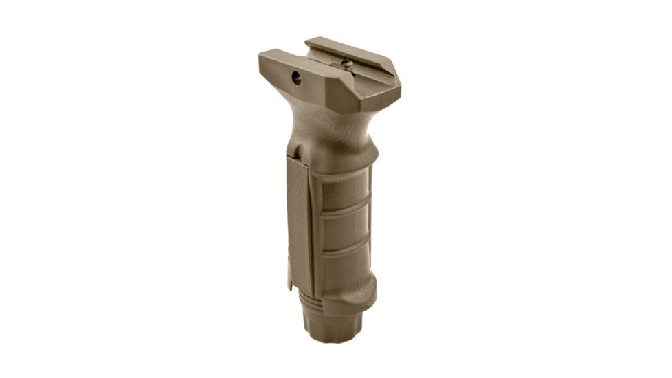 Sniper Fixed Position Foregrip Grip w/ Storage, Molded Finger Grooves, Removable Side Plates, Polymer, Tan GP04-T