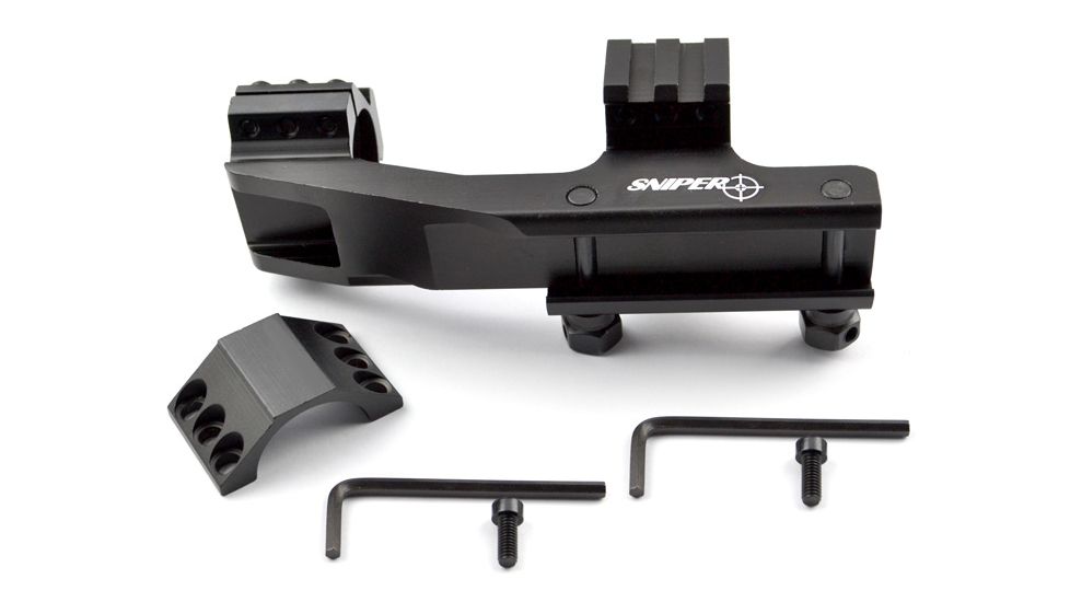Sniper Tactical Cantilever Rings Top Rail Multiple Mount, Black, 1 in Diameter PT-25EX614