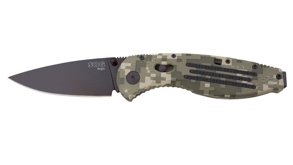 SOG Knives AE-06 Aegis Digi Camo - Black TiNi Folding Knife