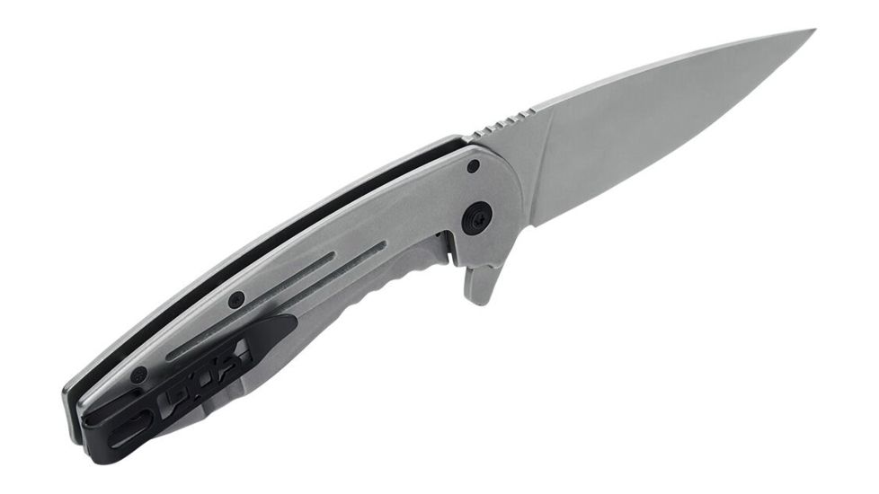 SOG Specialty Knives &amp; Tools Aegis FLK 3.38in Folding Knife, Stonewashed Drop Point Blade, Stainless Steel, 14-41-02-42