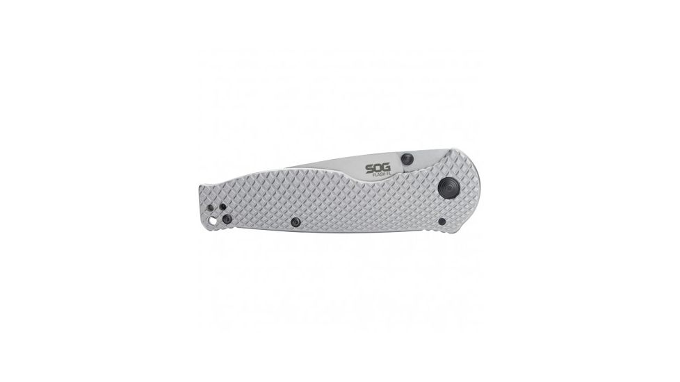 SOG Specialty Knives &amp; Tools Flash FL 3.4in Folding Knife, Stainless Steel, Silver 14-18-01-57
