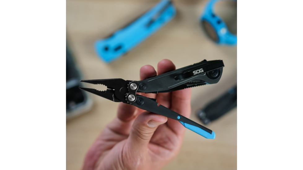 SOG Specialty Knives &amp; Tools Flash Multi-Tools, Gray/Cyan, SOG-29-55-02-41