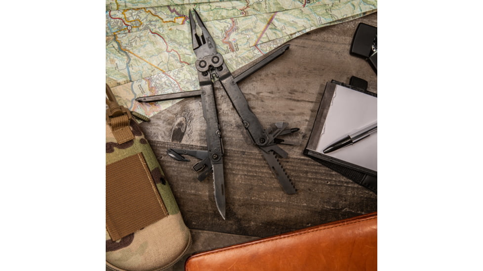 SOG Specialty Knives &amp; Tools PowerLock EOD Multi-Tool w/ V-Cutter, Nylon Sheath, Black/Black, SOG-B63N-CP