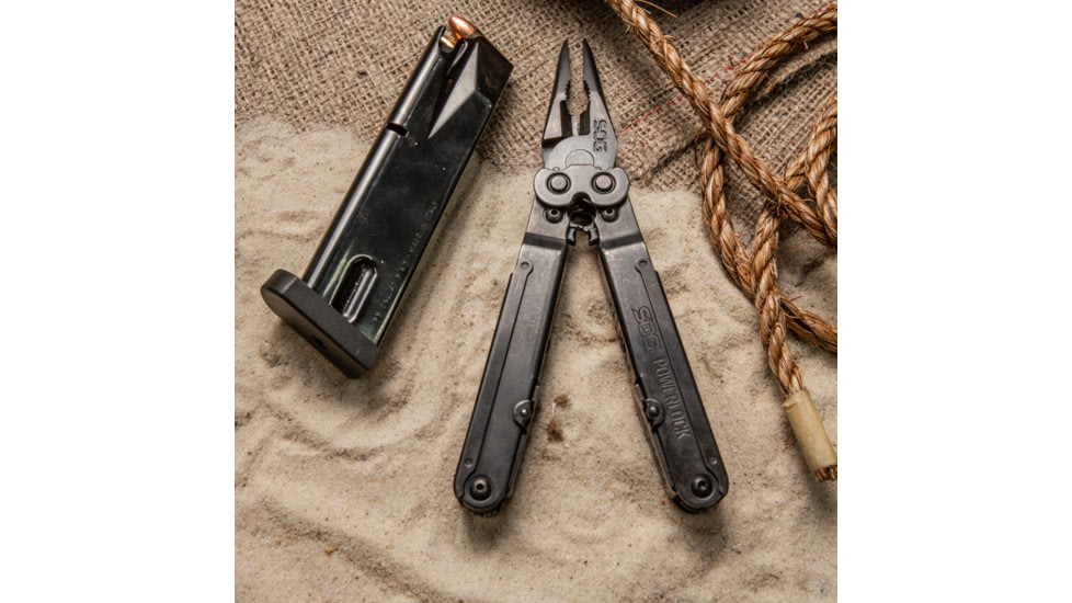 SOG Specialty Knives &amp; Tools PowerLock EOD Multi-Tool w/ V-Cutter, Nylon Sheath, Black/Black, SOG-B63N-CP