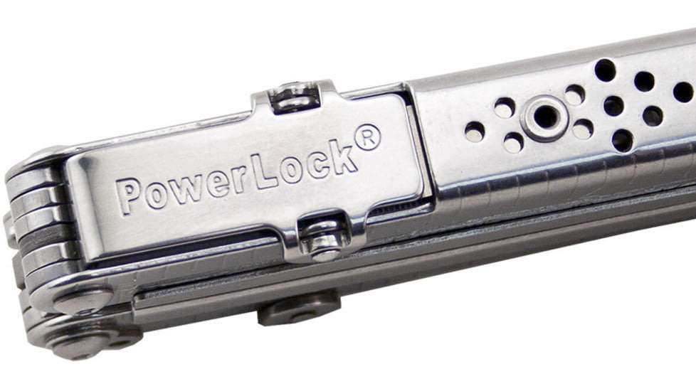 SOG Specialty Knives &amp; Tools PowerLock Multi-Tool w/ V-Cutter, Nylon Sheath, Silver/Satin, SOG-S62N-CP