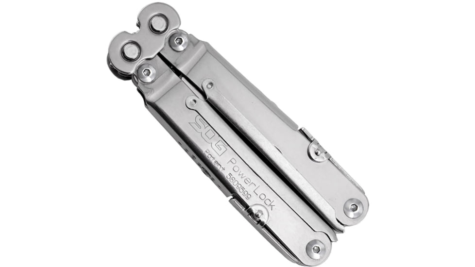 SOG Specialty Knives &amp; Tools PowerLock Multiool Scissors w/ Nylon Sheath, Satin Finish, Silver, SOG-S60N-CP