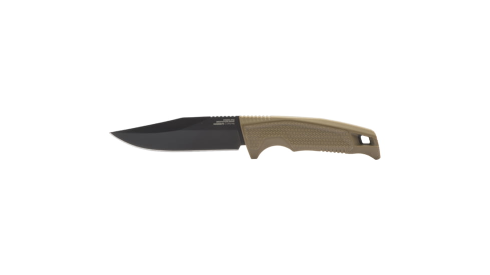 SOG Specialty Knives &amp; Tools Recondo FX Fixed Blade Knives, 4.6in, Straight Edge, CRYO 440C Steel, Spear Point, FDE, GRN / TPU Handle, Black, SOG-17-22-03-57