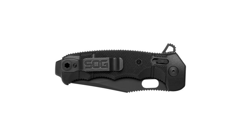 SOG Specialty Knives &amp; Tools SEAL XR Flipper 3.9in Folding Knife,TiNi S35VN Clip Point Blade, Black, 12-21-01-57