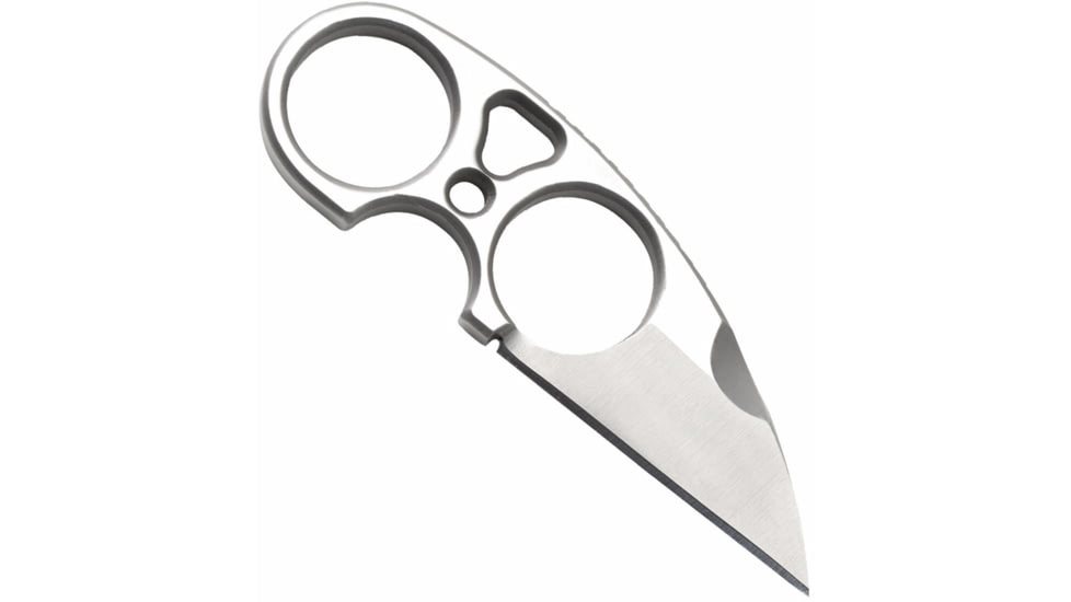 SOG Specialty Knives &amp; Tools Snarl Fixed Blade Knife, 2.3in, 9Cr18MoV Blade, Sheepsfoot, Silver, Silver Handle, Black, SOG-JB01K-CP