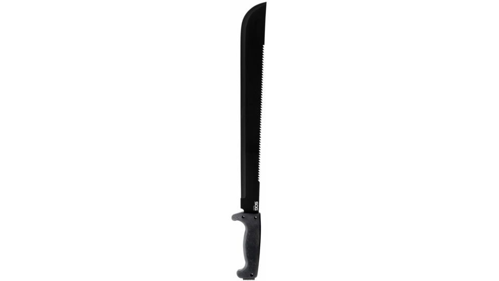 SOG Specialty Knives &amp; Tools SOGFari Machete Fixed Blade Knife, 18in, 3Cr13 Blade, Machete, Black, Kraton Handle, Black/Black, SOG-MC02-N