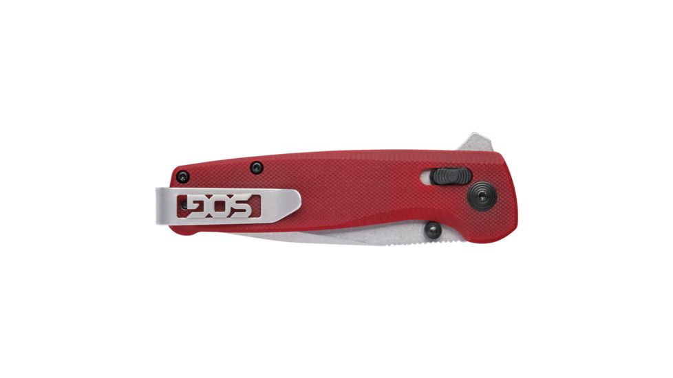 SOG Specialty Knives &amp; Tools Terminus XR G10 Folding Knife, 2.95in, D2, Clip Point Blade, Crimson, G10 Handle, Box Pack, Silver/Crimson, SOG-TM1023-BX
