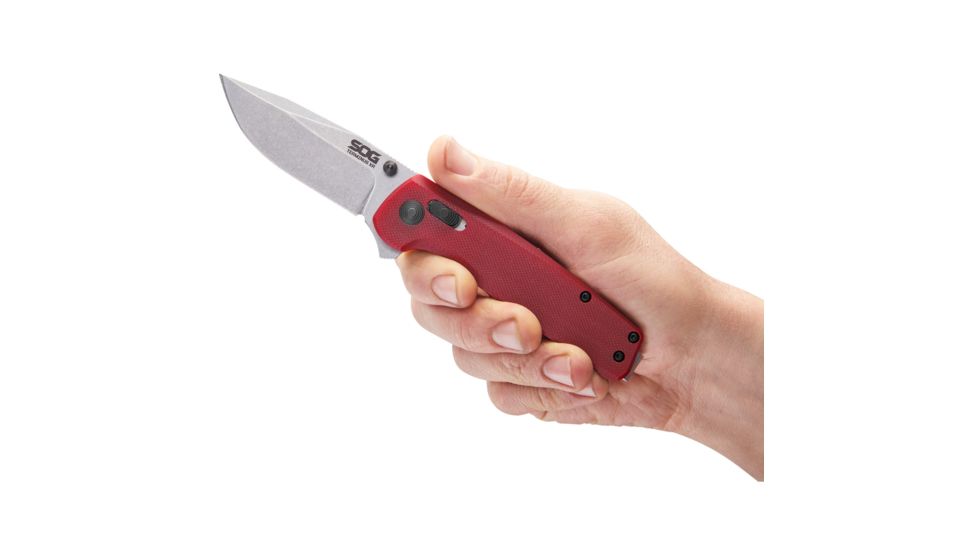 SOG Specialty Knives &amp; Tools Terminus XR Flipper 2.95in Folding Knife, G10, Crimson, Box, TM1023-BX