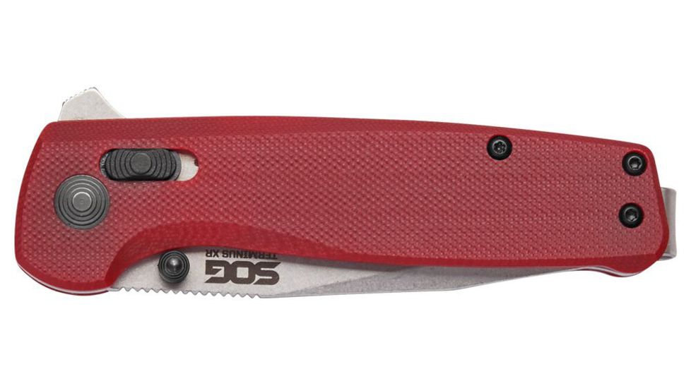 SOG Specialty Knives &amp; Tools Terminus XR Flipper 2.95in Folding Knife, G10, Crimson, Box, TM1023-BX