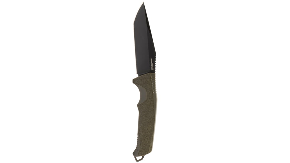 SOG Specialty Knives &amp; Tools Trident FX Fixed Blade Knives, 4.2in, CRYO 4116, Black Plain Tanto Blade, OD Green GRN Handle, 17-12-03-57