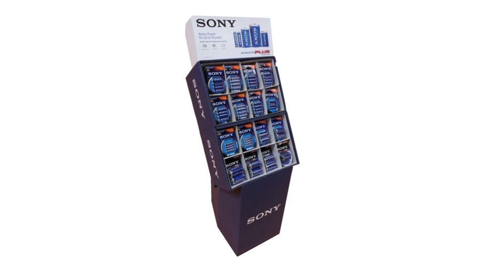 Sony Alkaline Battery Display w/ AA 2pk-168 /AAA 2 pk-76 SALKAA/AAADISPLAY