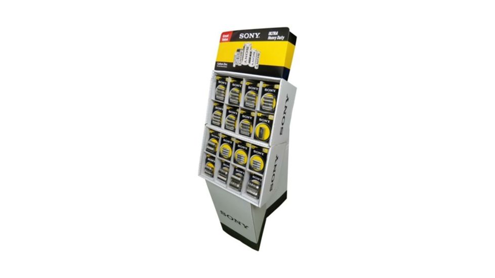 Sony Heavy Duty Battery Display w/ AA 4pk-98 / AAA 4pk-57 / C 2pk-16 / D 2pk-18 / 9V 1pk-12, SUMDIS-PH