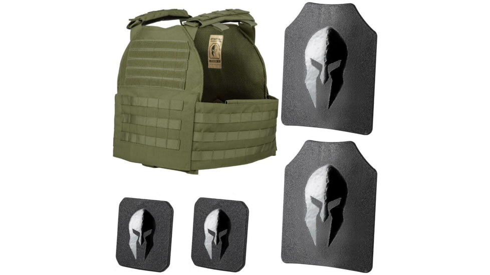Spartan Armor Systems Legion XL And Omega AR500 Body Armor Package, 2XL/4XL, Spartan Green, Adjustable, SA-AR500PKG-LEGION-XL-SG-SP