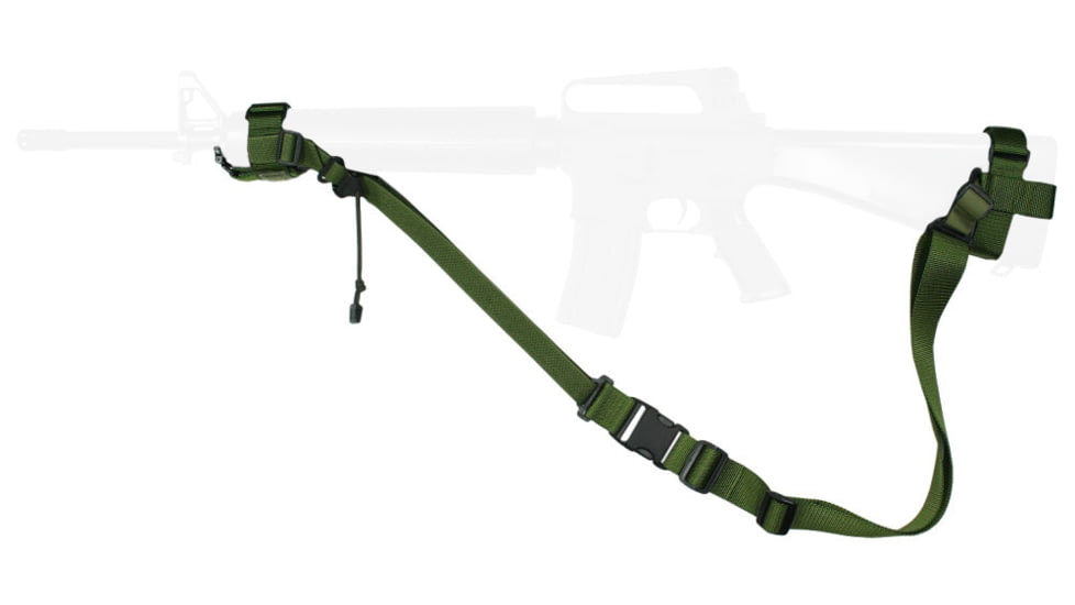 Specter Gear Raider 2 Point Tactical Sling, M-16 / AR-15, standard fixed stock, Braided Lanyard, Emergency Release, Black, 532 BLK-ERB-BL