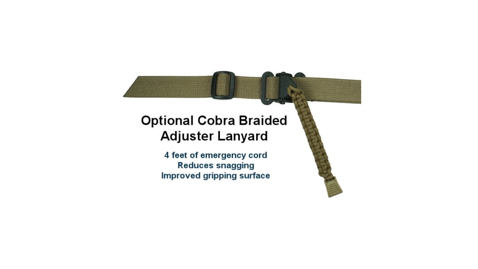 Specter Gear Raider 2 Point Tactical Sling, Mini-14, standard fixed stock, Braided Lanyard, Emergency Release, Black, 544 BLK-ERB-BL